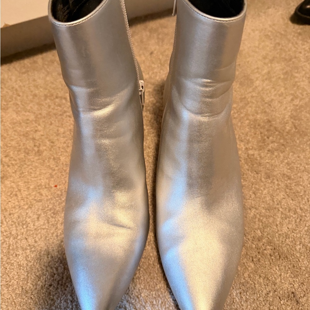 Rachel Zoe Silver Ankle Boots